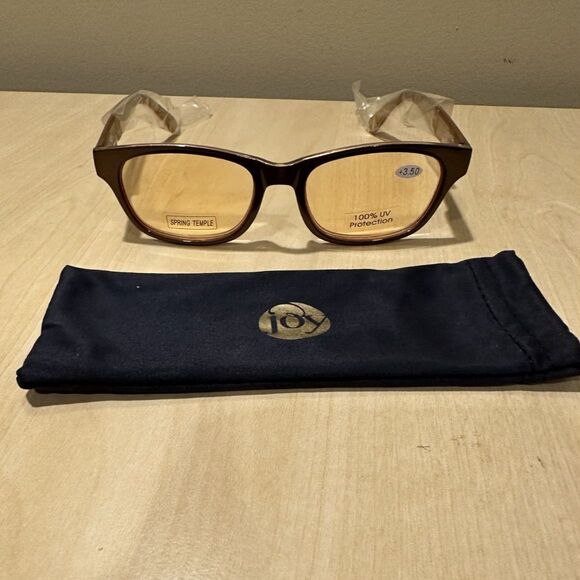 Joy Mangano Eyeglasses Reading Glasses, +3.50, Bronze Frame - Picture 1 of 3